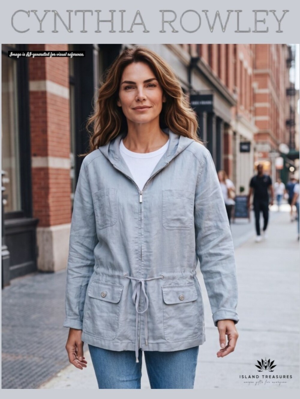 NWT Cynthia Rowley Size XL 100% Linen Hooded Utility Jacket Gray Drawstring